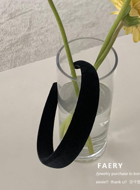 韩国ins博主fever同款黑色丝绒发箍女百搭宽边外出发卡高颅顶头箍