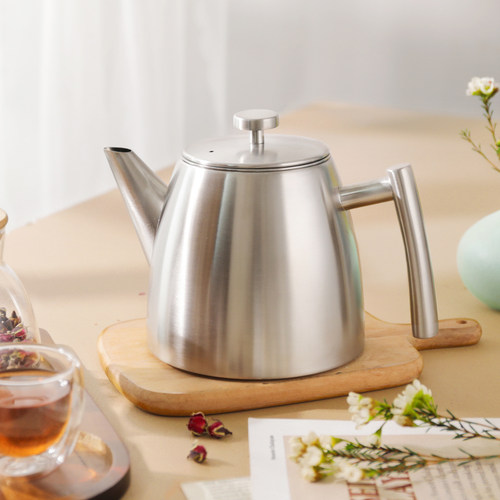 不锈钢茶壶双层隔热泡茶壶大容量