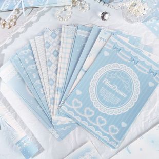 坠入梦河蓝色系素材纸ins风韩系芭蕾风背景纸手账谷美痛包打底纸