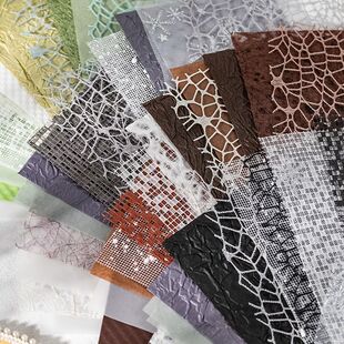 镂空自然肌理特种纸素材包 复古ins风清新纯色网格痛包装饰打底纸