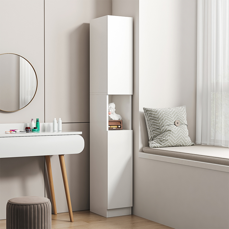 夹缝书架窄柜落地立柜带门缝隙收纳柜靠墙20公分墙边小书柜置物架