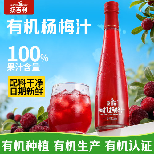扬百利有机杨梅汁饮料330ml*2瓶果汁饮品冰镇解腻酸梅汤聚会聚餐