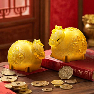 2026年生肖马存钱罐马年摆件旺财金马陶瓷储蓄罐男生儿童大人用