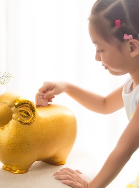 金羊存钱罐女孩男孩儿童大人陶瓷羊摆件储蓄罐大号2025年新款小羊