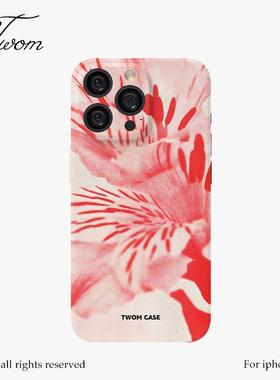 TWOM花卉氛围感适用iPhone17promax手机壳小众苹果16promax新款15pro设计感个性14promax全包不撞壳