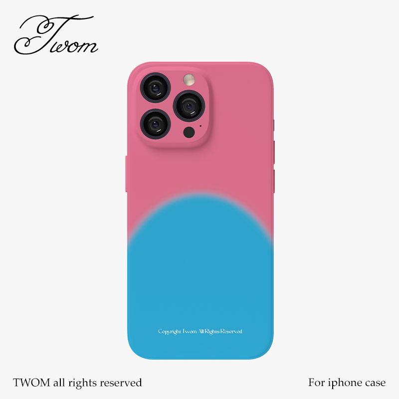 TWOM原创渐变蓝粉手机壳