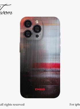 TWOM 霓虹玻璃氛围感适用iPhone17promax手机壳小众设计16promax高级感苹果15光影艺术14精孔软壳13不撞壳