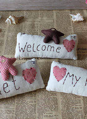 满包邮家饰壁饰田园手工布艺门牌挂牌门挂婚房装饰品挂件myroom