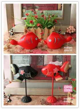 红色婚房摆件木质工艺品包邮