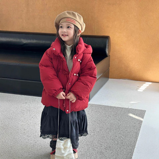 新款 女童拜年服羽绒服2025冬季 儿童90绒国风加厚连帽外套 中式 童装