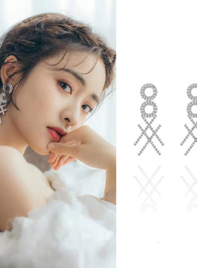 925银针防过敏显脸小瘦黄圣依同款复古时尚巴黎高级ooxx耳环耳钉