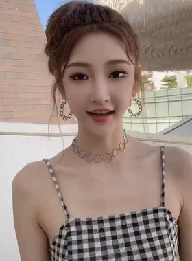 ins复古性感圆环锁骨链