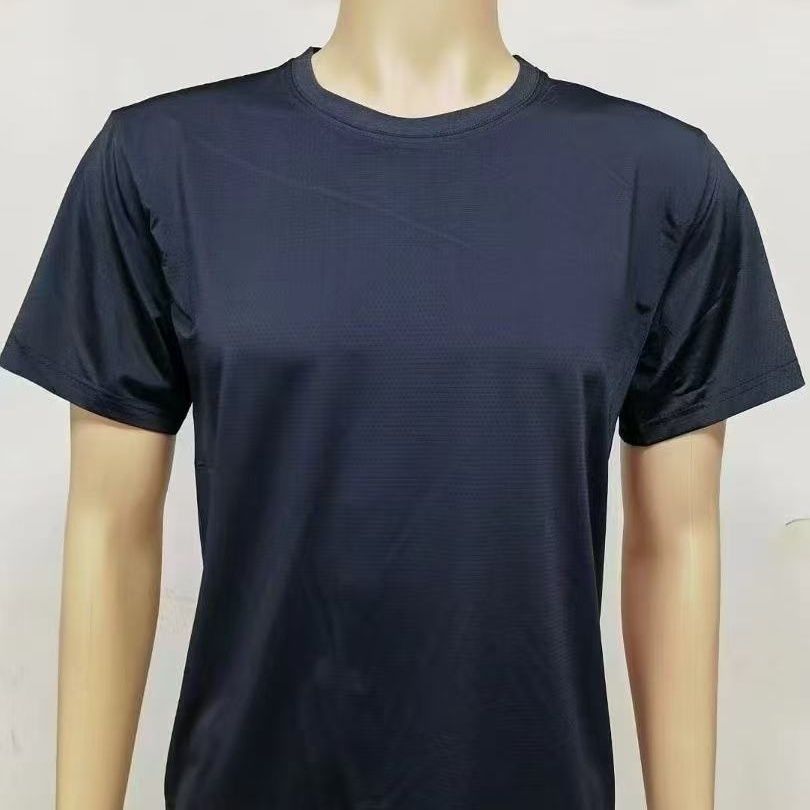 公F体能作训服T恤男女藏青色莱卡棉长短袖藏青保安针织圆领T恤衫