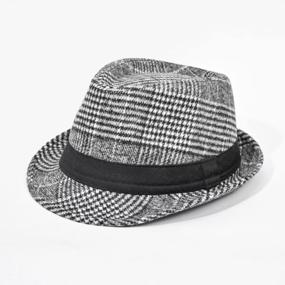 新款英伦小礼帽韩版潮时尚遮阳帽帽子男女爵士帽遮阳帽毛呢绅士帽