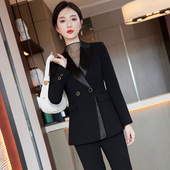 女秋冬高级感气质女神范美容院工作服职业套装 时髦洋气小西装 套装