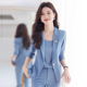 职业装 女夏秋薄款 气质休闲小西服外套美容前台工作服 套装 减龄西装