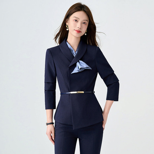 职业名媛西装两件套装高级感银行正装OL礼仪接待售楼部美容工作服