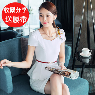 ol两件套女士西装 职业装 前台美容师工作服女套装 女2024新款 夏 套装