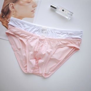 低腰男士内裤三角中间透明网布超薄无痕2025新款超柔软莫代尔内裤