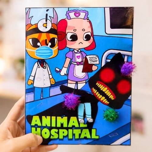 ROBLOX罗布乐思动物医院手工益智玩具安静书DIY解压游戏儿童创意