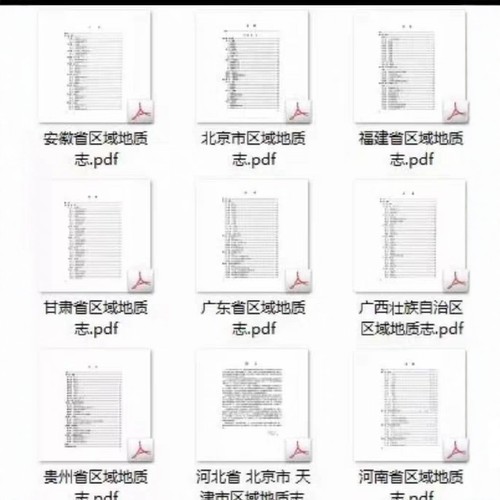全国各省区域地质志，适合地质工作者，学生党，区域研究需要