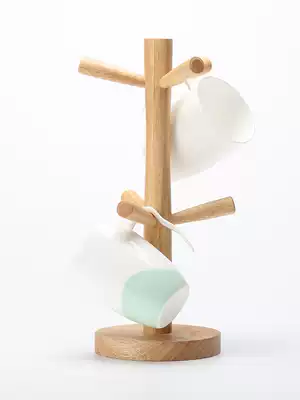 Tree Ya-shaped cup holder Household water cup holder Creative mug holder Water cup holder Solid wood
