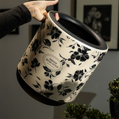 轻奢高档颜值大号容量办公室卧室 家用新款 法式 复古客厅垃圾桶