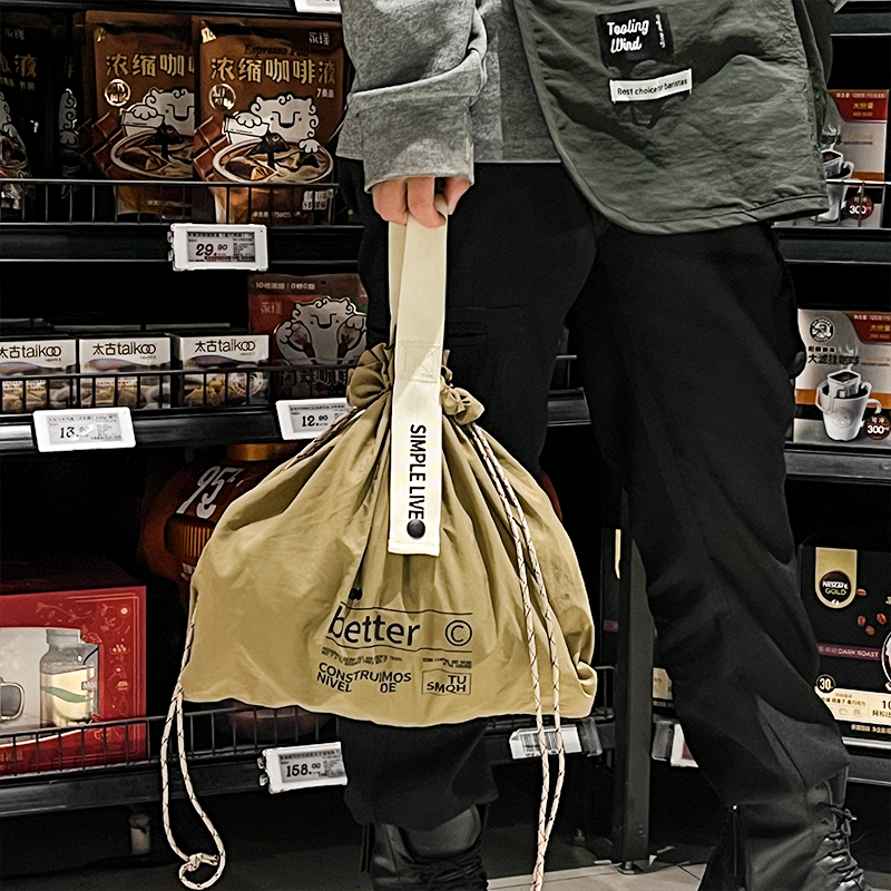 可折叠束口野餐袋大容量手提袋