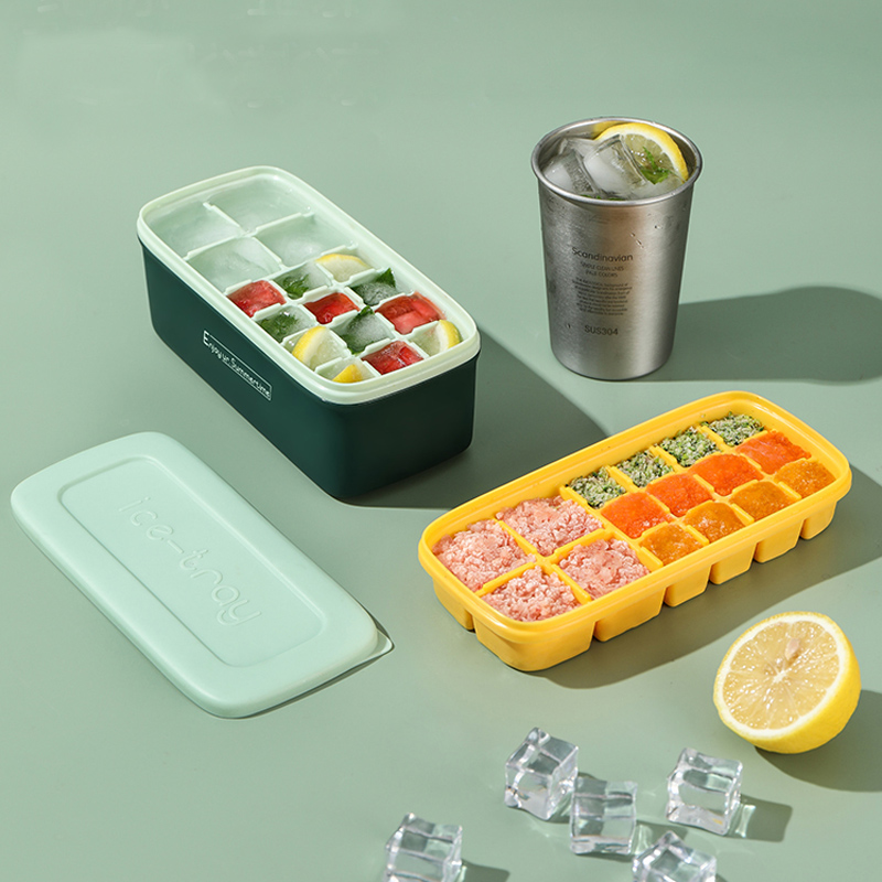 方形冰块冰格制冰模具储冰盒带盖