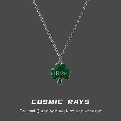宇宙射线-创意护眼绿色系三叶吊坠个性简约小众设计日韩风项链
