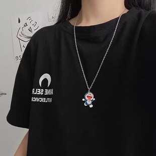 宇宙射线叮当猫项链可爱卡通蓝胖子ins女生新款时尚配饰潮百搭