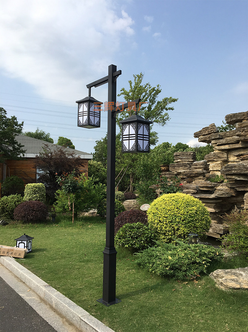中式仿古灯庭院灯防水led灯复古双头花园乡村景观路灯3米3.5米4米