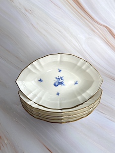 日本进口轻奢高定骨瓷品牌adam&eve亚当与夏娃异形盘碟子水果套组