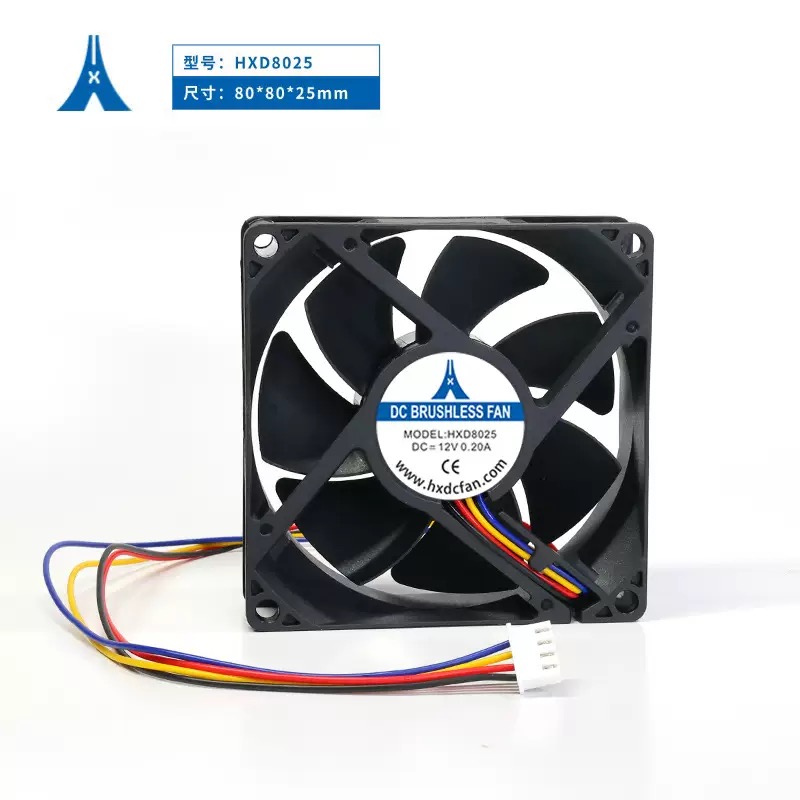 8025直流散热风扇12V 0.45A 光伏逆变器5000RPM滚珠轴承散热风扇