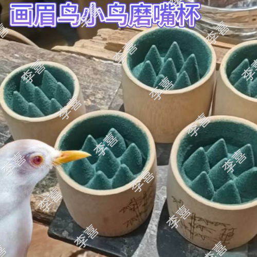 画眉鸟各种鸟类磨嘴器小鸟磨嘴杯磨嘴石磨锋利磨尖磨锋嘴竹沙杯子