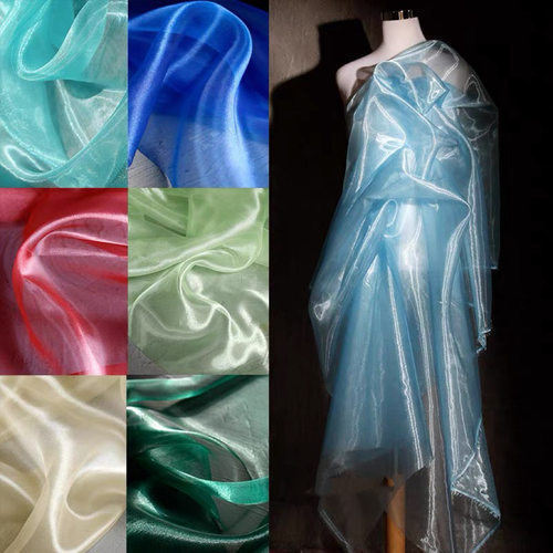亮光水晶纱 液态水光网高档婚纱背景布料diy窗帘汉服装设计师面料