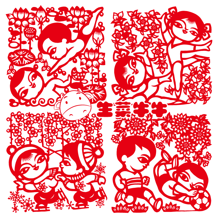 剪纸贴中国幼儿园学校装饰窗花