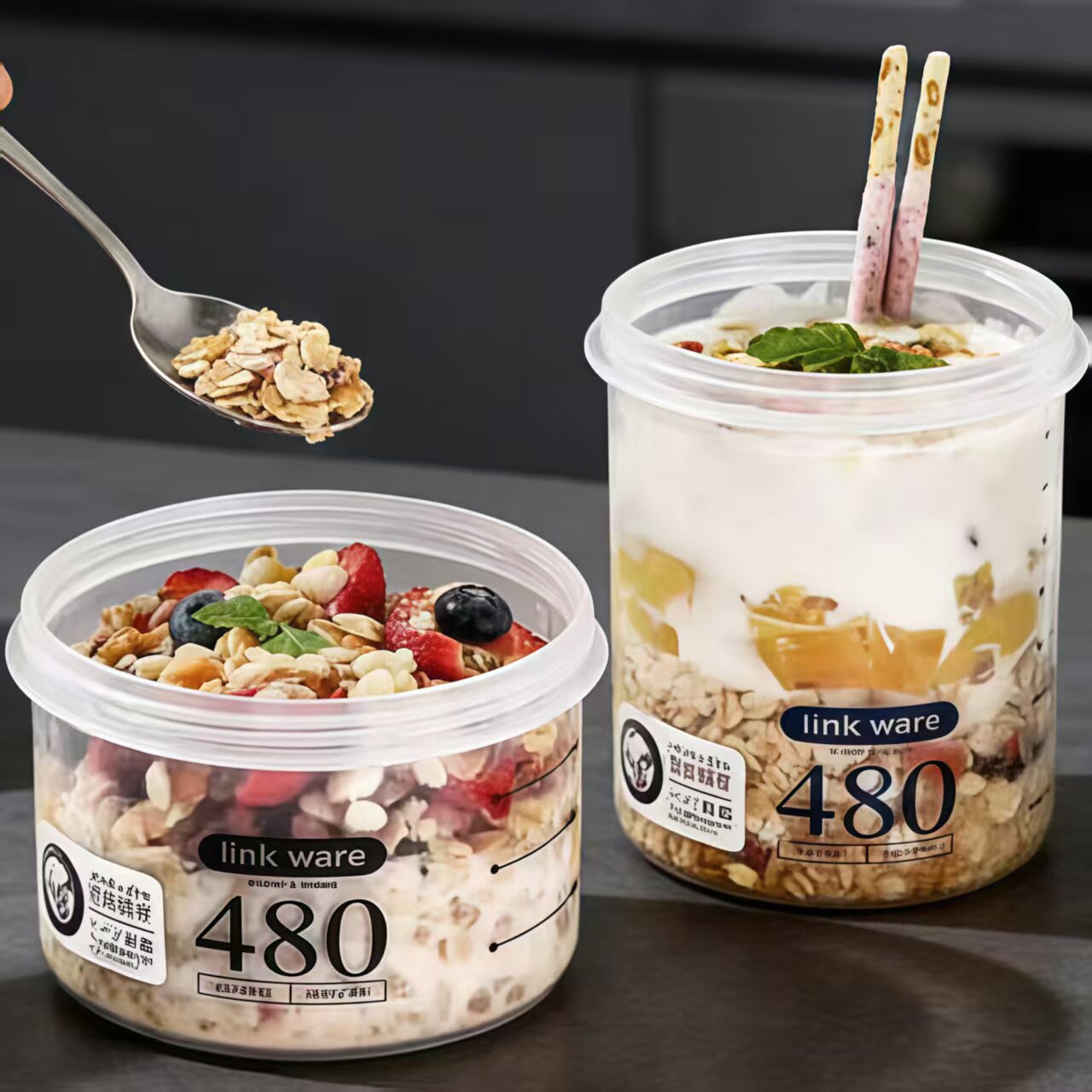 日本ASVEL抗菌隔夜燕麦杯图片