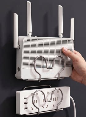 日本路由器置物架光猫wifi机顶盒放置架墙上壁挂式排插盒收纳支架