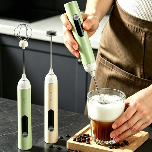 日本打奶泡器咖啡专用起泡器家用电动奶泡机牛奶搅拌器手持打发器