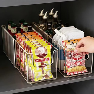 日本调料收纳盒可伸缩橱柜料包整理筐厨房分格瓶罐调味品袋装油盐