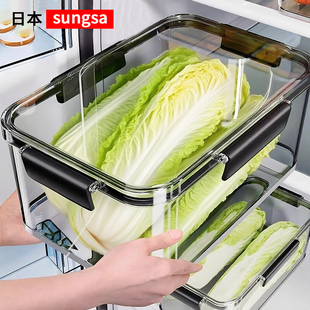 日本大容量保鲜盒冰箱整理收纳盒水果蔬菜专用透明密封盒冷冻防潮