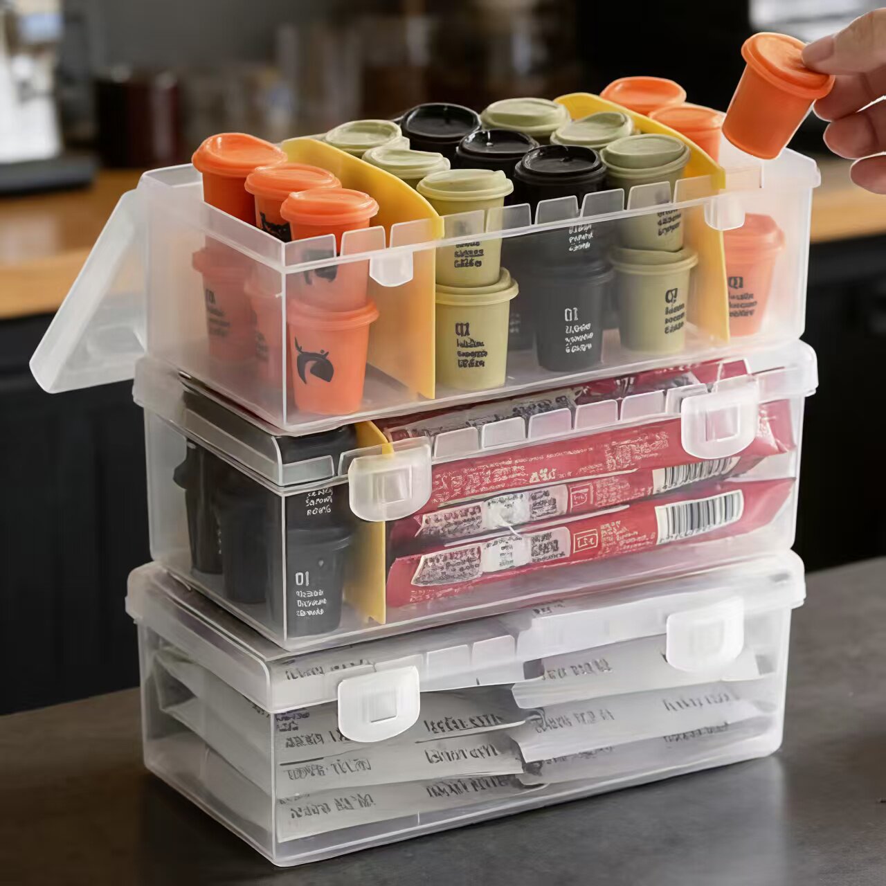 日本进口咖啡胶囊茶包收纳盒抽屉分隔格置物饮品手冲器具整理桌面