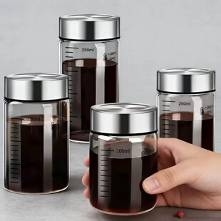 日本中药分装瓶耐高温食品级储存瓶玻璃杯子装中药液容器空密封罐