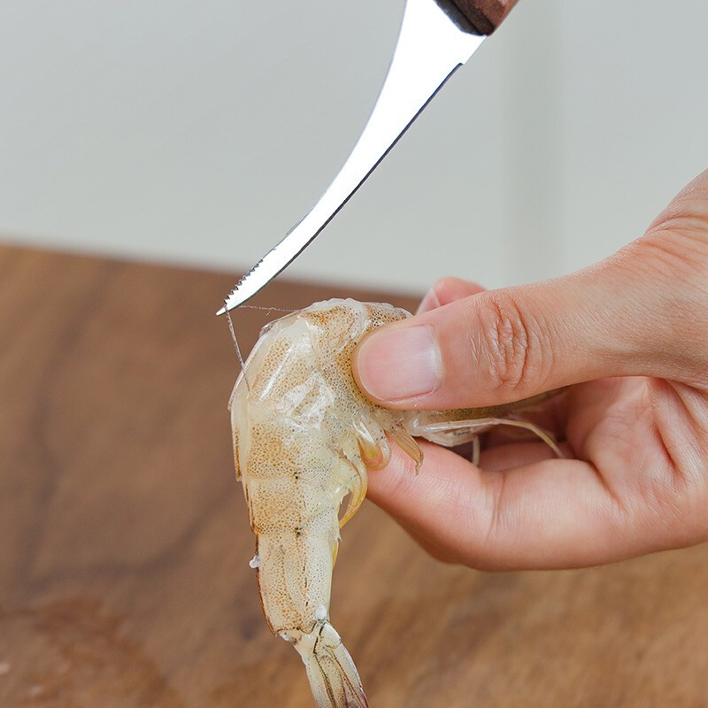 日本去虾线神器工具不锈钢挑虾线