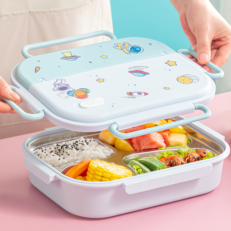 日本316不锈钢保温一年级饭盒小学生上学专用儿童便当盒分格餐盒