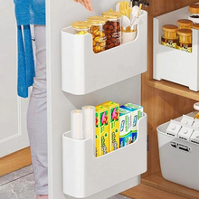 日本厨房柜门内侧收纳盒壁挂式免打孔橱柜门冰箱保鲜膜置物架神器