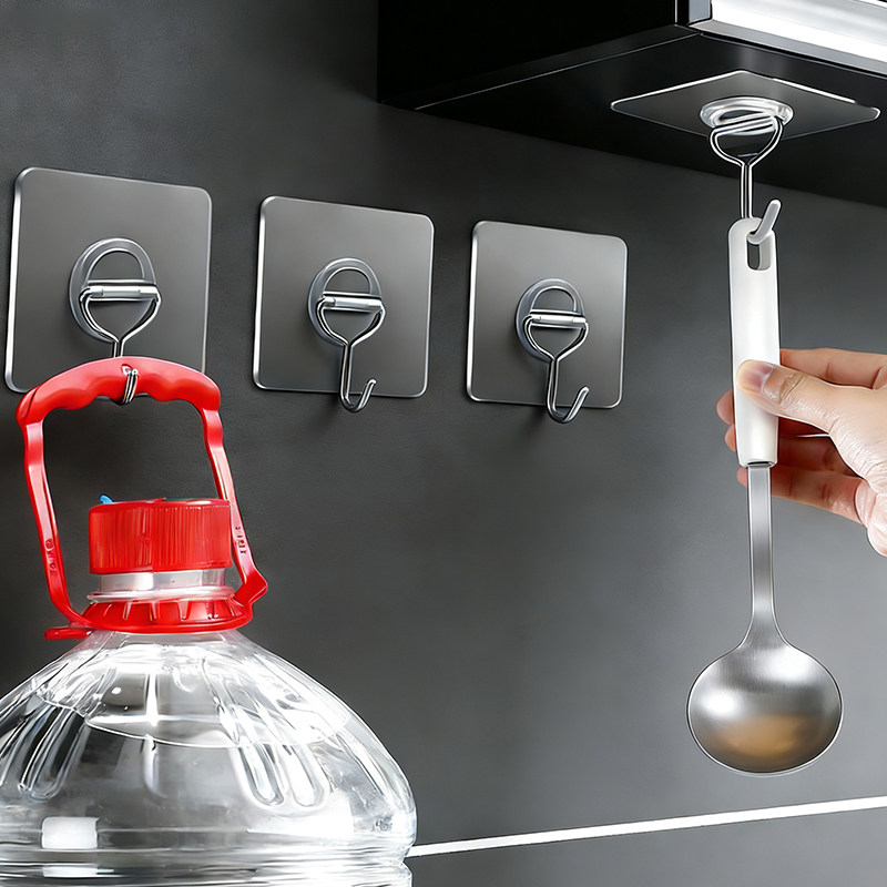 日本挂钩免打孔强力胶粘钩挂墙壁承重墙透明无痕宿舍墙面粘贴钩子