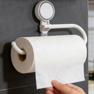 日本厨房吸盘纸巾架壁挂式用纸免打孔卷纸挂架懒人抹布保鲜膜挂杆