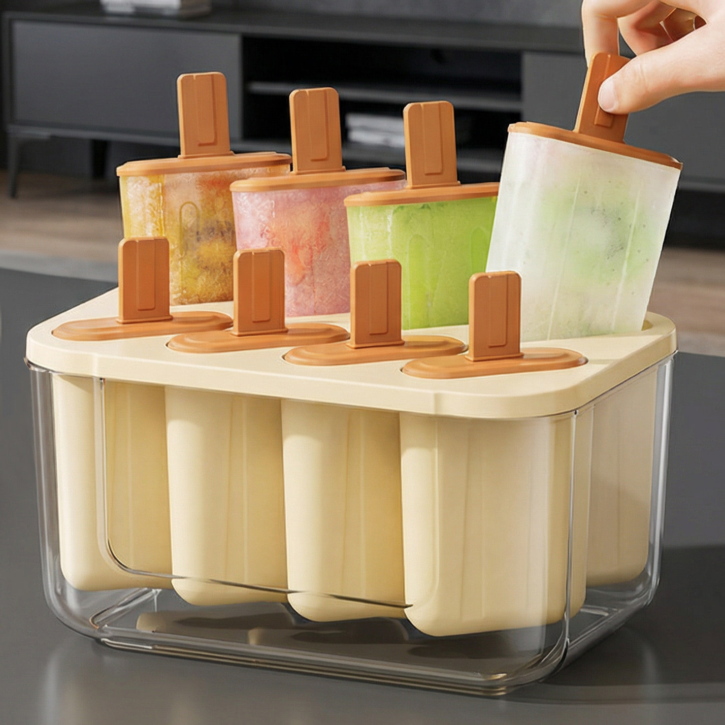 日本雪糕模具食品级家用冰淇淋盒制冰神器儿童自制冰棍专用冰格盒